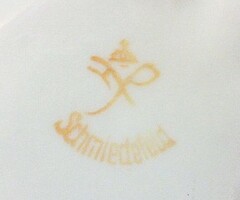 Hamuzótálka matrózinassal. Schmiedefeld Bavaria Germany, szignált porcelán műtárgy