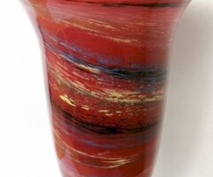 Vastagfalú márványos mintázatú boros, vagy pezsgős talpas pohár párban. Muránó Olaszország