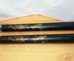 Nunchaku sárkány motívumokkal kemény gumiból készült
