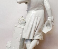 Szerelmes Napóleon. Fehér mázas Fischer Emil porcelán figura szobor