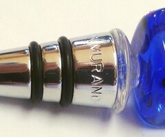 Aromazáró palack dugó Muránói mintázott üveg fejdísszel, tökéletes állapotban