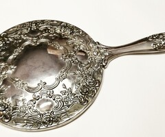 Barokk stílusú ezüstözött nyeles piperetükör