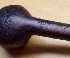 Egyenes szárú rusztikus felületű Smokewell London pipa, kiváló állapotban