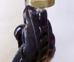 Fekete hattyú fekete kerámia asztali lámpa, kifogástalan működőképes állapotban